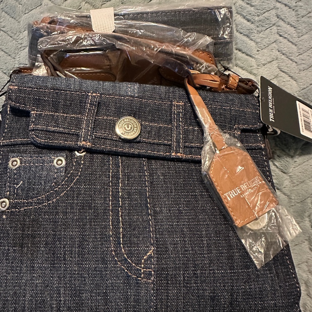 True Religion Denim and Brown Crossbody Bag